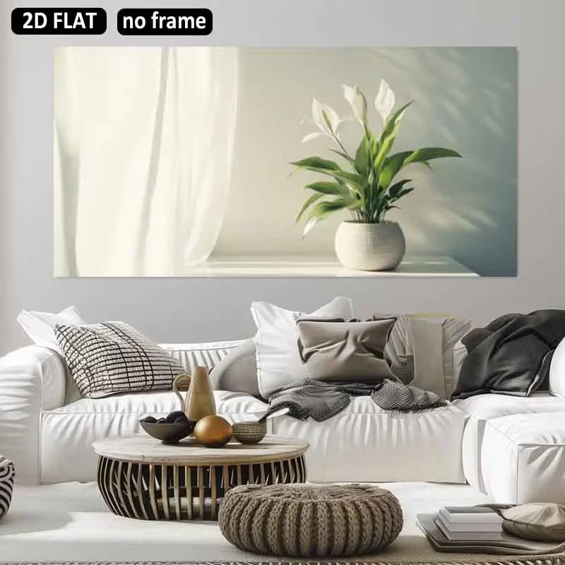 Peace Lily White - (1PC Unframe)2D Flat, 2D Flat 1pc