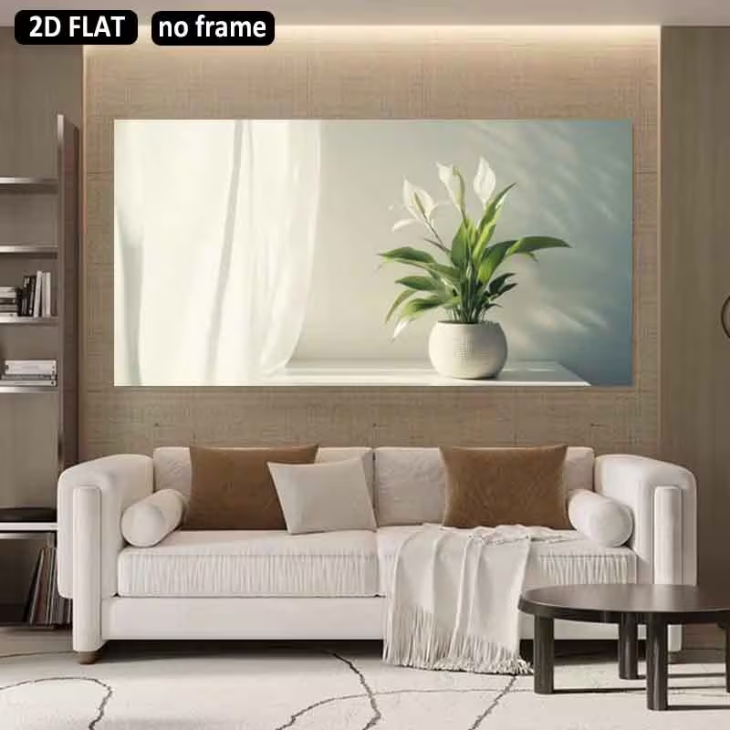 (1PC Unframe)2D Flat, 2D Flat  - đánh giá và giá Peace Lily White